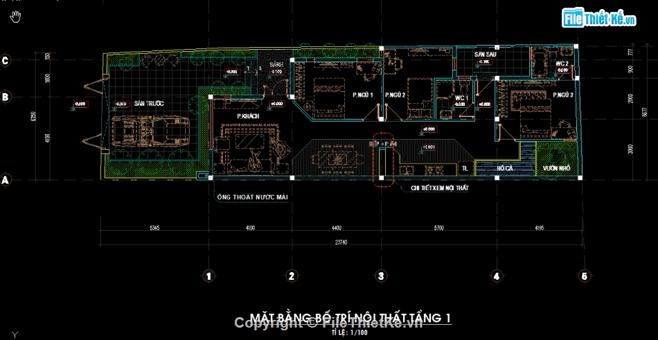 Bản vẽ cad Nhà cấp 4,Cad + su nhà cấp 4,bản vẽ nhà 1 tầng,Nhà cấp 4 kích thước 6.25x23.74m